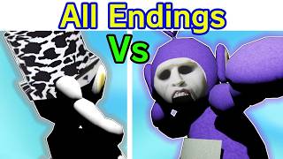 FNF Nocturnal Protocol - Myths of Tubbyland All Endings (Friday Night Funkin' Fan Mod) Slendytubbies
