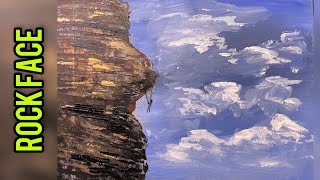 Learn to Paint Beginners Acrylic Painting RockFace