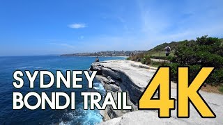 【4K SYDNEY WALKING TRAIL】 Bondi to Bronte Coastal Walk in Sydney, Australia