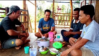 Makan Lemang di pondok  dk keluarga tani