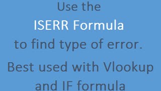 Learn Excel Iserr Formula