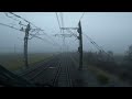 train cab ride nl thalys passing in dense fog breda amsterdam traxx intercity january 2022