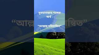 সুবহানাল্লাহ শব্দের অর্থ কি ?  #allah #islam  #deen #shorts