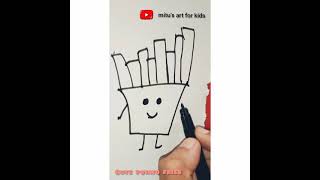 #easy #shorts #drawing  Cute French fries drawing for kids | easy