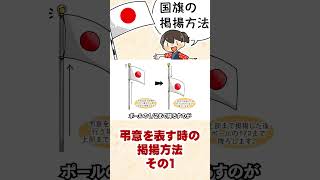 弔意を表す時の国旗の掲揚方法【その1】 #shorts #国旗掲揚 #弔旗