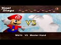 Final Stage Mario vs Master Hand - Super Smash Bros 64