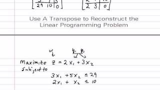 Part 1 - Solving a Standard Minimization Problem using the Dual and the Simplex Method
