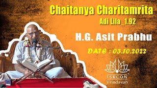 H.G. Asit Prabhu_Chaitanya Charitamrita_Adi Lila_01.102_03.10.2022