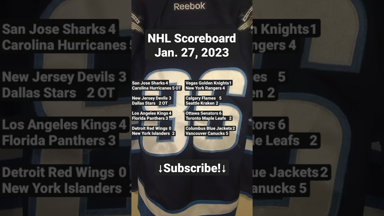 NHL Scoreboard January 27, 2023 - Win Big Sports