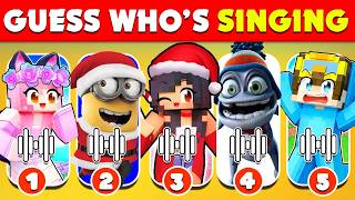 Guess Who's Singing ~ 🎅🎤Minecraft Christmas Song Edition 🎶🎄| Aphmau,Cash, JJ, MrBeast, Minion,