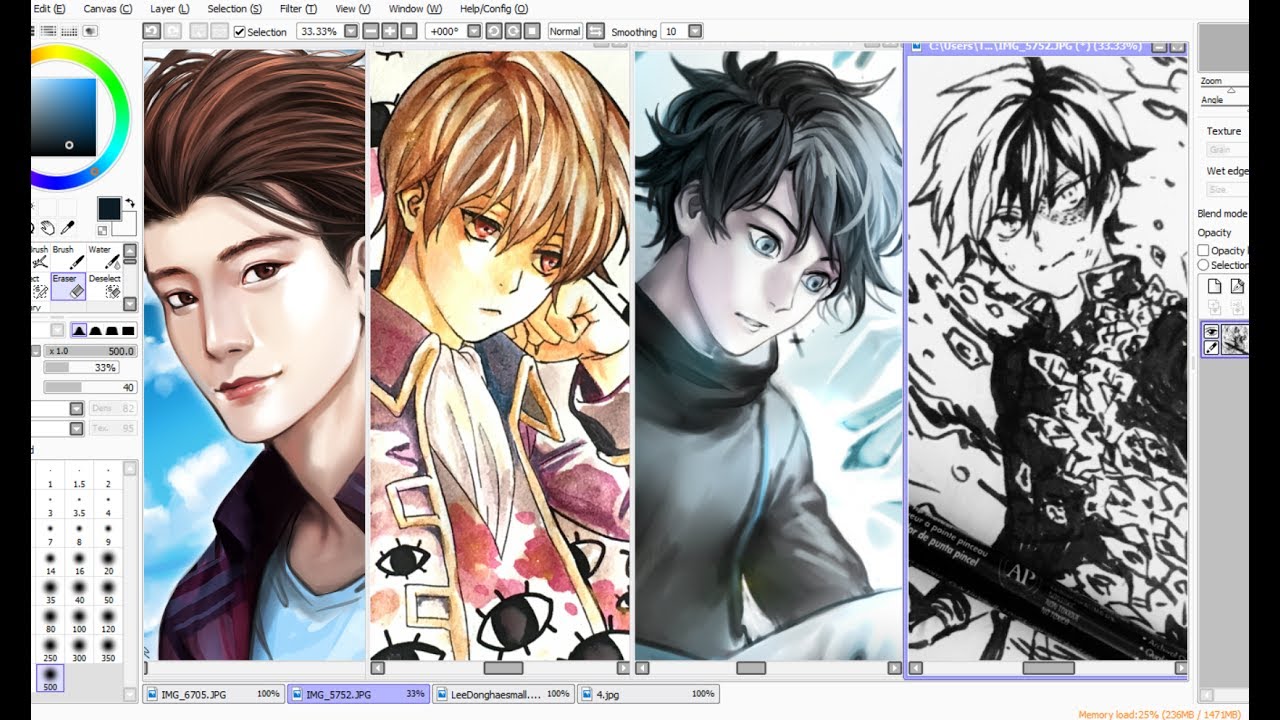 4 Speedpaints Traditional And Digital Youtube