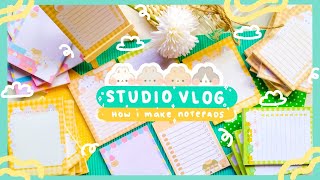 Studio Vlog 🍐 How I Make Notepads | Small Business Shop Preparation ep. 2