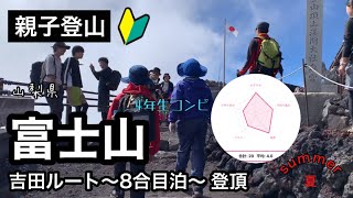 【親子登山】念願の富士山登山！富士スバルラインから吉田ルートで登頂を目指す！！コース解説！1泊2日の初心者向けコース！