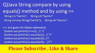 Java String compare by using equals method and == Operator