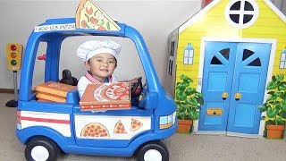 Pretend Play Pizza Delivery &  Cooking Food Kitchen Toy Set