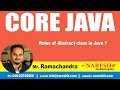 Core Java Tutorial | Rules of Abstract class in Java ? | Mr.Ramchandra