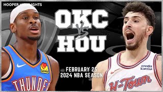 Oklahoma City Thunder vs Houston Rockets  Game Highlights | Feb 25 | 2024 NBA Se