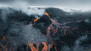 Iceland Volcano Eruption — Majestic 4K Drone Footage (no music, only real sounds)