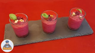 Verrine de betterave rouge au Boursin et vinaigre balsamique