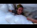 TRAMPOLINE FILLED WITH 1000 PILLOWS (COMPLETELY FULL)