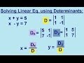 Algebra - Solving Linear Equations using Determinants 1/3