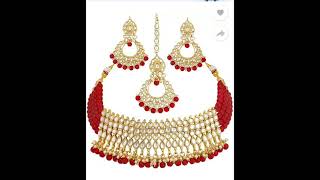 sukkhi Alloy gold -plated jewel set ( White - red) design