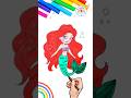 Ariel Mermaid Drawing Tutorial | How to Draw Ariel the little Mermaid 🌈🧜‍♀️ #short #mermaid #girl