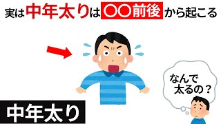 【中年太り】今すぐ知りたい！中年太りの原因と対策の健康雑学