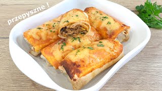 Zapiekane Tortille a'la Burrito z mięsem mielonym 👌 goście byli zachwyceni 👍 przepyszna przekąska