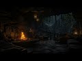 No Ads, Cozy Night in Cave with Rain & Fireplace Sounds 🌧️🔥 Perfect Ambience for Deep Sleep😴