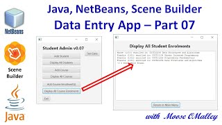 Java, NetBeans, SceneBuilder - Data Entry App - Part 07 - Display All Student Enrolments