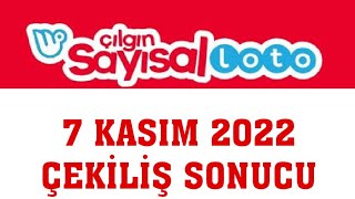 Çılgın Sayısal Loto Çekiliş Sonuçları 7 Kasım 2022