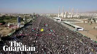 Thousands protest in Yemen after US-UK strikes on Houthi targets