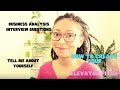 Tell me about Yourself - Elevator Pitch for Business Analysts