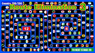 Route Elimination 3 ~200 countries marble race~ in Algodoo | Marble Factory