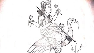 Lord saraswati beautiful sketch by Sandeep jangid ||jangid arts||