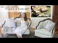 I painted my couch! | Antique sofa makeover | chalk painted upholstery