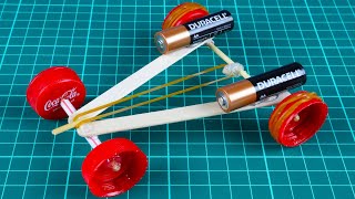 How To Make a Rubber Band Car (SIMPLE CAR TOY)