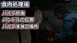 食肉処理場バルブ脱出　バルブ本体とハンドルの位置【The Texas Chain Saw Massacre】