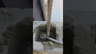 Vibration from the Bosch chipping hammer is getting all the air pockets out of cement,making it drop