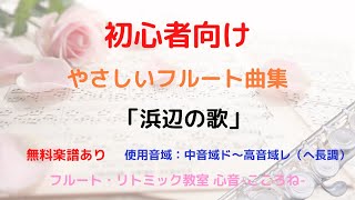 【初心者向け】やさしいフルート曲集　浜辺の歌　成田為三　楽譜あり　曲　ソロ