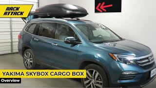 Honda Pilot with Yakima SkyBox Carbonite 21 Luggage Cargo Box