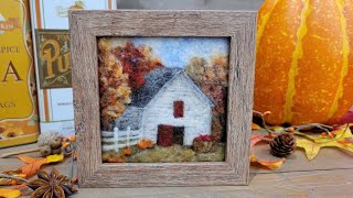 Beginner Needle Felting Landscape Tutorial - Rustic Fall Barn