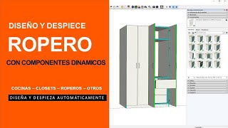 Diseño y despiece de ropero con SketchUp - Bloques dinámicos