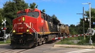 [4K] Ex-CREX Trailing! | Canadian National Intermodal Train at Bartholomew St. in Brockville