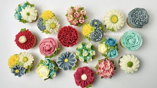 Most useful piping tip/nozzle | tip 104 compilation | buttercream flower cupcakes
