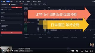 Bitcoin is short daily, waiting to stabilize比特币小周期级别盘整预期 日常撸短 等待企稳2021年12月13日hightbiger  欧易Okex手续费八折