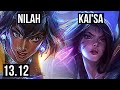 NILAH & Yuumi vs KAI'SA & Nautilus (ADC) | Rank 3 Nilah, 17/2/5, Godlike | KR Challenger | 13.12