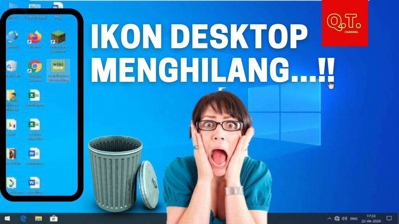 CARA MENGATASI ICON DESKTOP YANG HILANG - YouTube