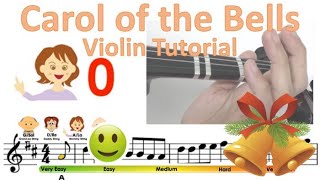 Carol of the bells (Ukrainian Christmas Carol) sheet music and easy violin tutorial